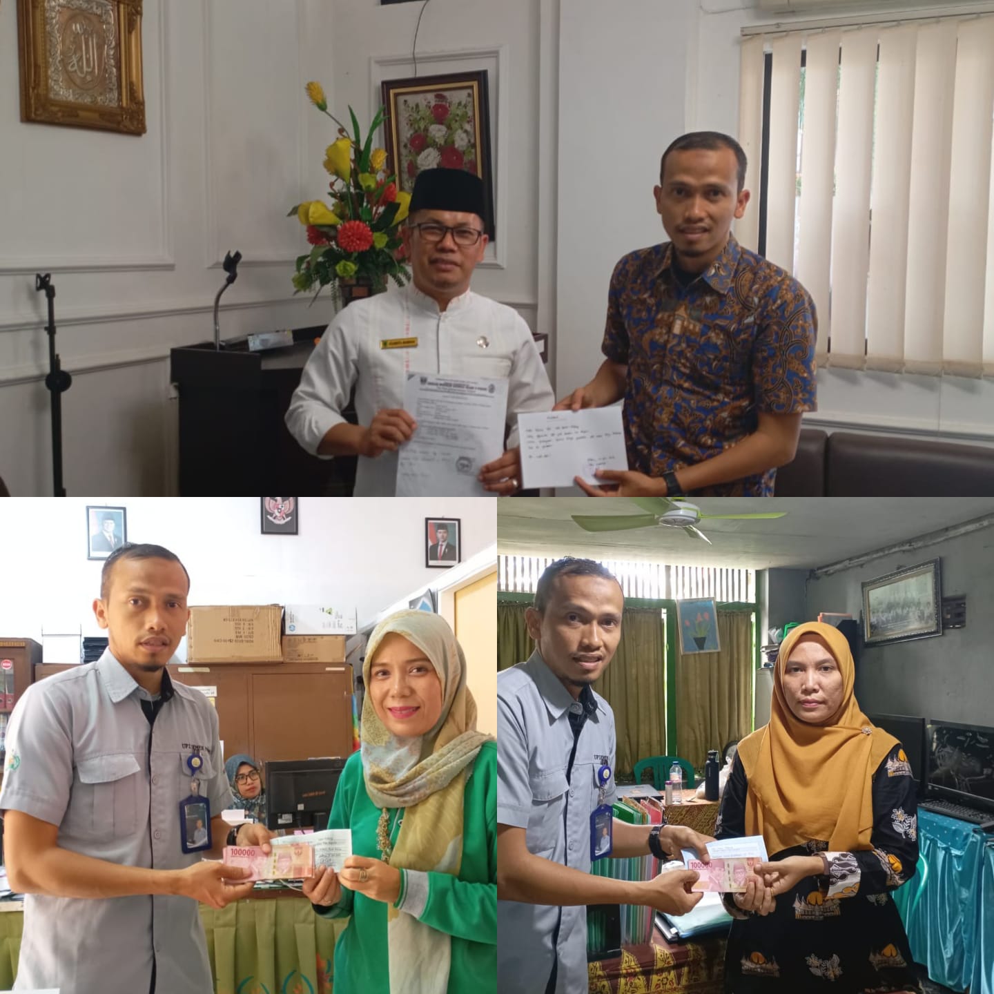 Petugas UPZ BAZNAS Semen Padang secara langsung membayarkan tunggakan biaya pendidikan kepada pihak sekolah penerima manfaat sebagai bentuk kepedulian dalam membantu meringankan beban keluarga serta memastikan keberlangsungan pendidikan siswa